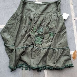 Zara corduroy pom pom skirt